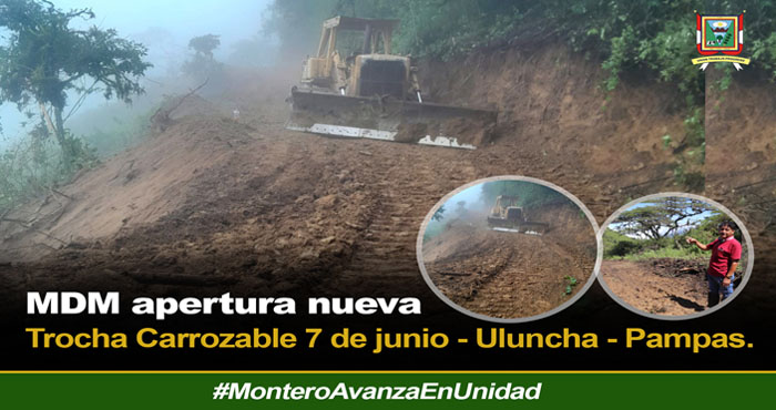 Se apertura una nueva Trucha Carrozable para mantener una via de comunicación para los pobladores de estas comunidades.