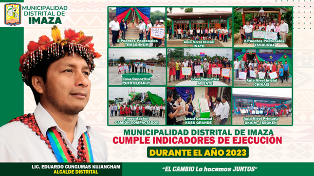 Reconocen a la municipalidad distrital de Imaza por cumplir indicadores de ejecución presupuestal durante el año 2023