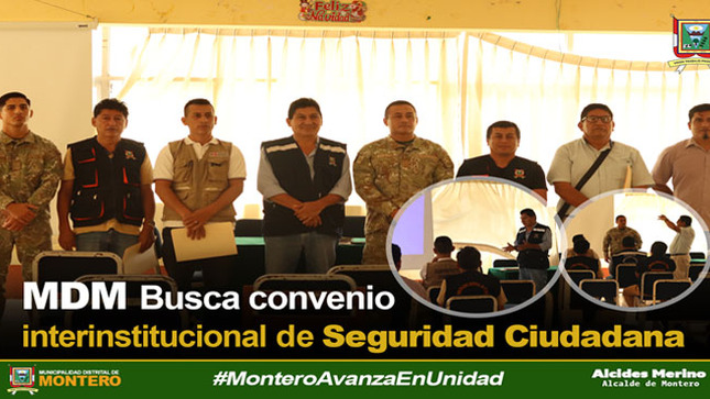 MDM busca convenio con cuartel general las lomas para contribuir en la seguridad de nuestro distrito de Montero. 