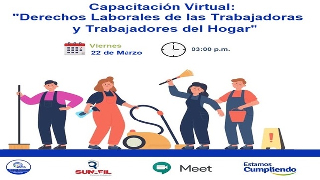 DRTPE Piura en coordinación con la SUNAFIL Piura realizarán capacitación virtual: "Derechos Laborales de las Trabajadoras y Trabajadores del Hogar".