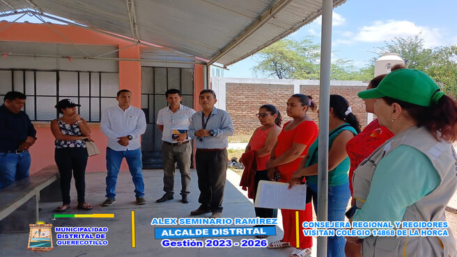 Consejera Regional y regidores visitan Institución Educativa N° 14868 del CP la Horca