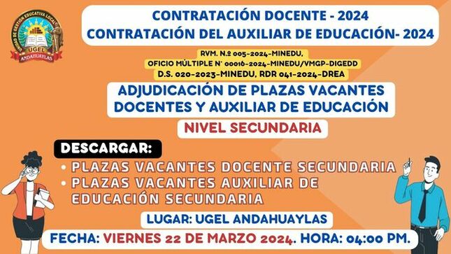 Contratación docente 2024 adjudicacion 22032024