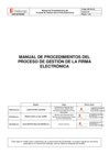 Vista preliminar de documento MP-SIG-05 MAPRO del Proceso de Gestión de la Firma Electrónica