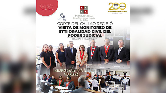 Corte del Callao recibió visita de monitoreo del Equipo Técnico de Implementación de Oralidad Civil del Poder Judicial