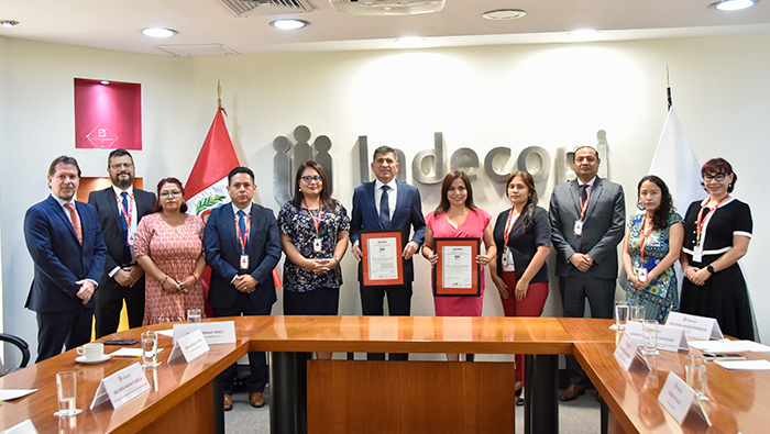 Indecopi recibió la certificación ISO por la ampliación del alcance de sus sistemas de gestión en Seguridad de la información y Antisoborno