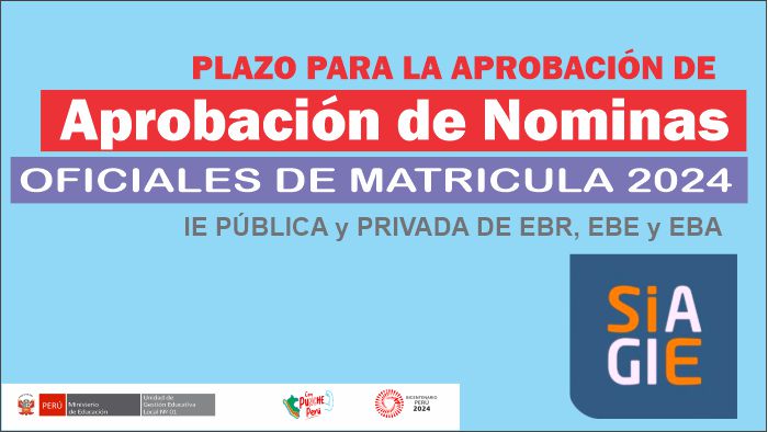 Plazo para la aprobación de nominas oficiales de matricula 2024