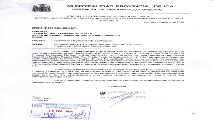SOLICITUD DE MODIFICACIÓN DE ZONIFICACIÓN