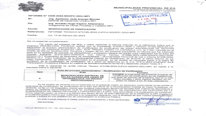 SOLICITUD DE MODIFICACIÓN DE ZONIFICACIÓN