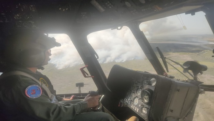 Fuerzas Armadas desplegaron sus capacidades para apoyar en la extinción de incendio forestal en Áncash