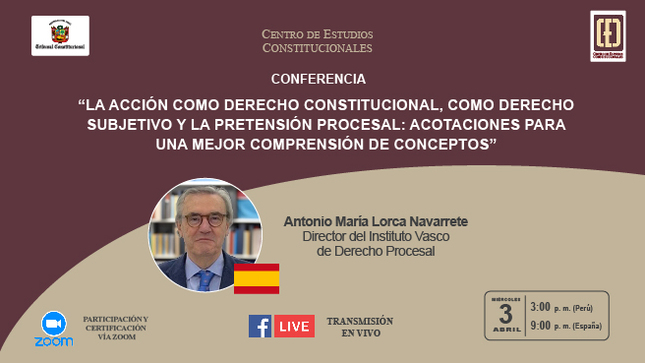 Conferencia sobre la acción como derecho constitucional realizará el 3 de abril el CEC del TC