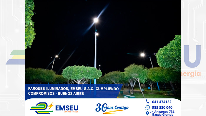 Remodelaci贸n de luces en los parques culminada