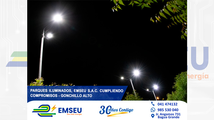 Remodelaci贸n de luces en los parques culminada