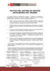 Vista preliminar de documento Política del Sistema de Gestión Antisoborno 2025