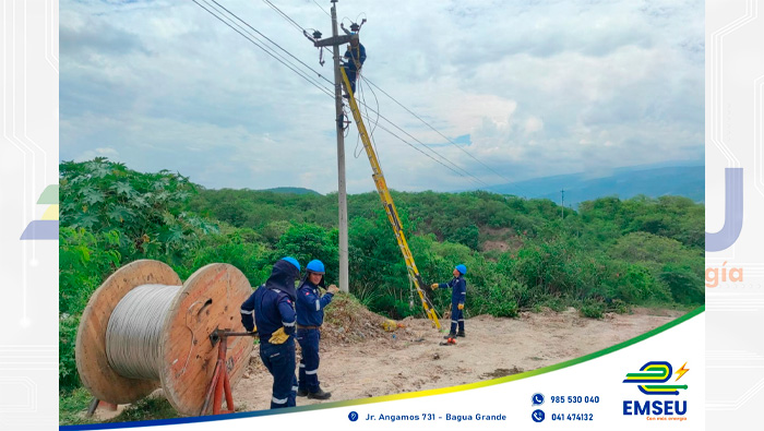 EMSEU S.A.C, restablece servicio interrumpido por robo del conductor eléctrico de media tensión.