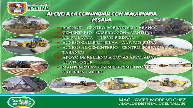 Apoyando a comunidad con maquinaria pesada