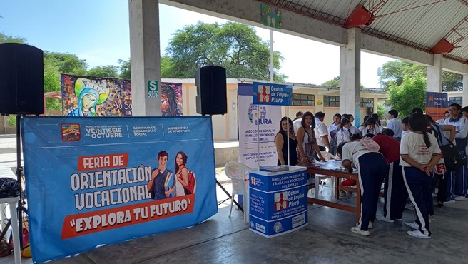 DRTPE Piura en coordinación con la Municipalidad Distrital Veintiséis de Octubre organizó Feria Vocacional "Explora tu Futuro".