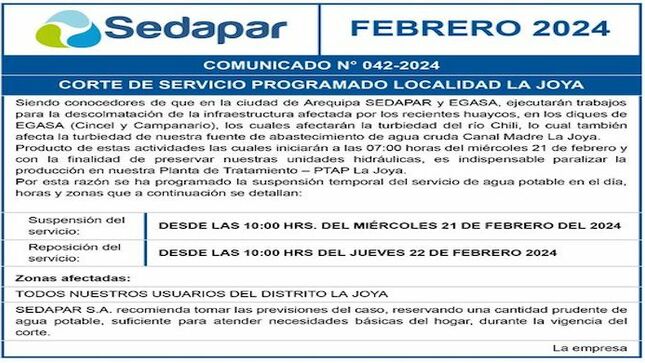 Comunicado N° 042-2024