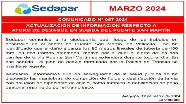 Comunicado N° 057-2024