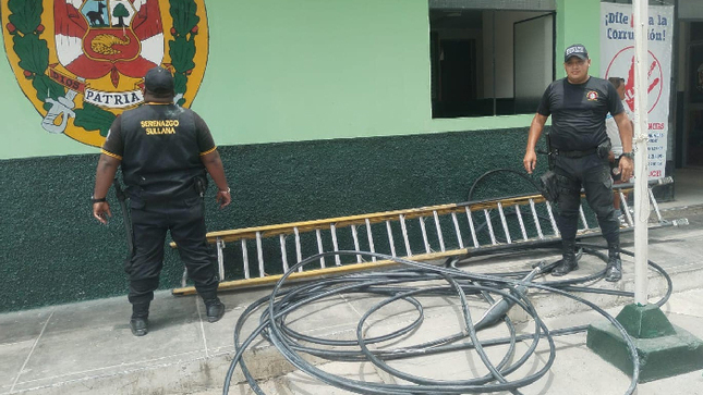 Serenazgo de Sullana captura a ladrones de cables