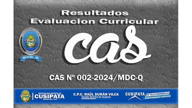 Resultados evaluación Curricular Cas N° 002-2024