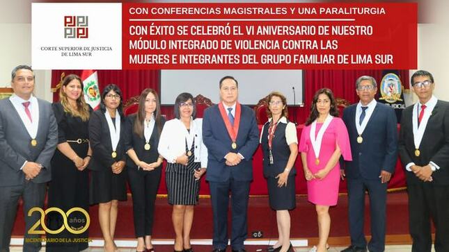 Con éxito se celebró el VI Aniversario Institucional del Módulo Integrado de Violencia contra las mujeres e integrantes del grupo familiar de Lima Sur