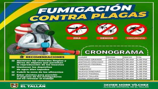 Atención fumigación contra zancudos