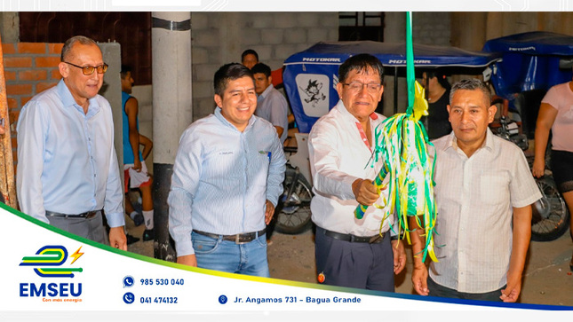 Nuevo alumbrado público en el campo deportivo de San Martin Alto de Bagua Grande