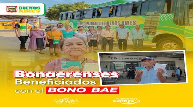 Priorizamos el traslado del adulto mayor para el cobro del bono BAE