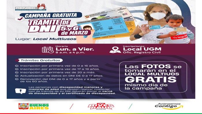 Gran campaña gratuita de trámite del DNI