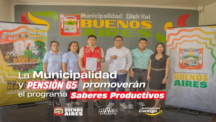 Municipalidad Distrital de Buenos Aires y pensión 65 promoverán el programa saberes productivos