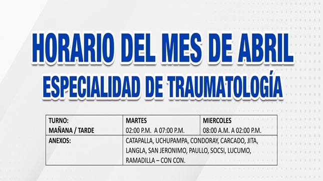 Recuerda vecino que la Municipalidad Distrital de Lunahuaná, continúa realizando la atención especializada en Traumatología. 
#EnGestionChavelonEsLaSolucion 

𝑺𝒆 𝒂𝒈𝒓𝒂𝒅𝒆𝒄𝒆 𝒔𝒖 𝒅𝒊𝒇𝒖𝒔𝒊𝒐́𝒏 / 𝑼𝒏𝒊𝒅𝒂𝒅 𝒅𝒆 𝑰𝒎𝒂𝒈𝒆𝒏 𝑰𝒏𝒔𝒕𝒊𝒕𝒖𝒄𝒊𝒐𝒏𝒂𝒍