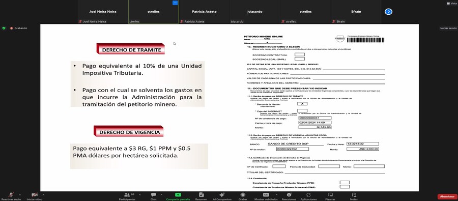 Tercer día de Capacitación Virtual realizado por Ingemmet