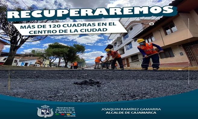 ✅Con una inversión superior a los 28 millones de soles, la Municipalidad Provincial de Cajamarca iniciará los trabajos de recuperación de más de 120 cuadras en todo el centro de la ciudad, poniendo especial énfasis en calles que necesitan urgente intervención como la av. Independencia, la vía de evitamiento sur, entre otras