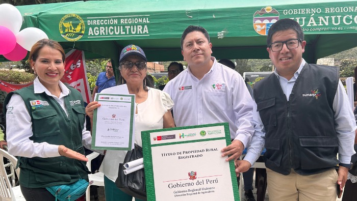 Los títulos de formalización fueron gestionados por el MIDAGRI en articulación con el GORE Huánuco.