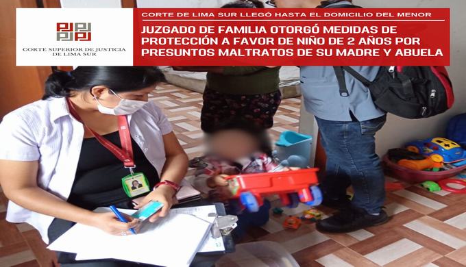 Juzgado de Familia otorgó medidas de protección a favor de menor de dos años por presuntos actos de violencia