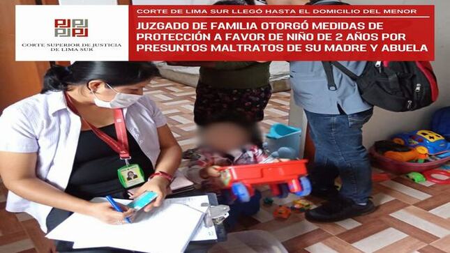 Juzgado de Familia otorgó medidas de protección a favor de menor de dos años por presuntos actos de violencia