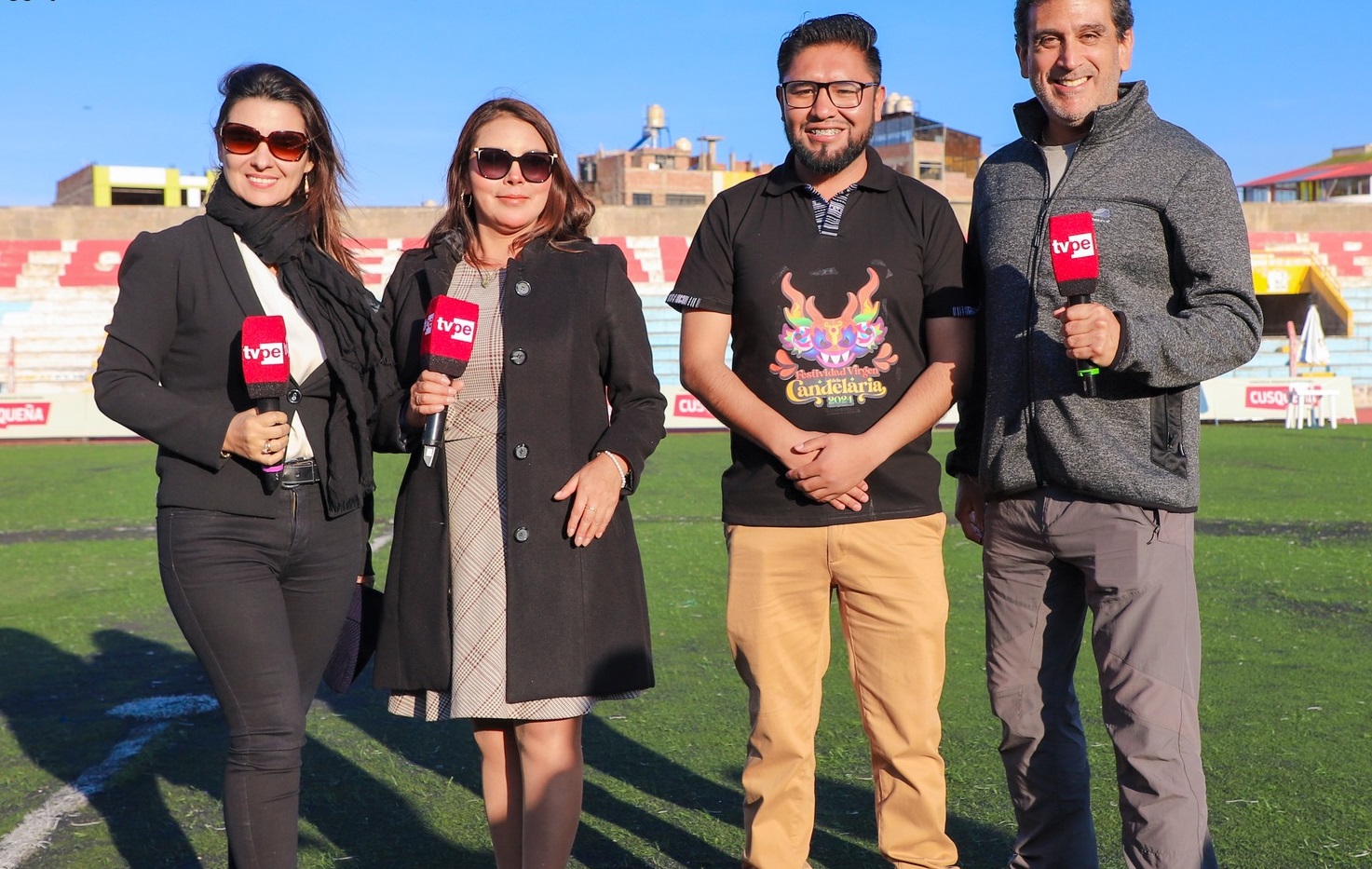 Manolo del Castillo junto a Fátima Saldonid y Misky Rita de TV Perú llevaran la cobertura de la Festividad Virgen de la Candelaria