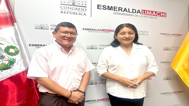 reunión de trabajo con congresista de la República Esmeralda Limachi 