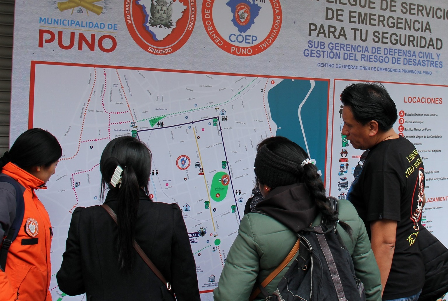 Sub Gerencia de Defensa Civil y elCentro de Operaciones de Emergencia se sitúa en puntos estratégicos de la ciudad para orientar