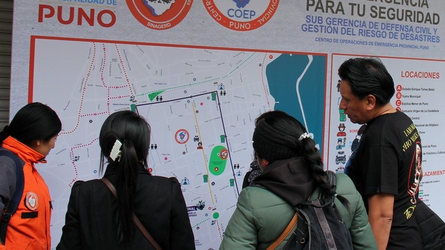 Sub Gerencia de Defensa Civil y elCentro de Operaciones de Emergencia se sitúa en puntos estratégicos de la ciudad para orientar 