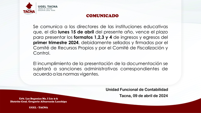 Archivo JPG de comunicado