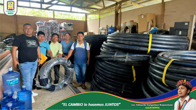 Municipalidad Distrital de Imaza apoya con materiales para Sistema de Agua Entubada a las Comunidades de Alto Wawas y Emat - Chipe