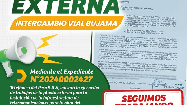 Inicio de trabajos de la Planta externa del intercambio vial Bujama