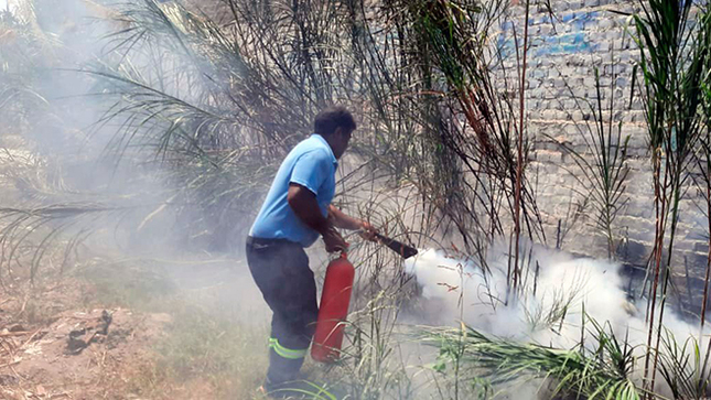 Notable acción que demuestra la vocación y preparación debida ante incendios.