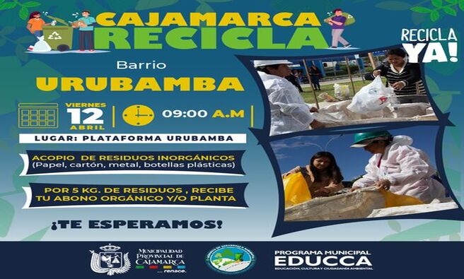 โ
La Municipalidad Provincial de Cajamarca organiza esta reciclaton en el barrio Urubamba, puedes llevar papel, cartรณn, botellas, plรกstico, asi mismo si llevas 5 kilos de residuo, recibiras tu abono orgรกnico y/o planta.
๐
๐๐ข๐๐ซ๐ง๐๐ฌ ๐๐ ๐๐ ๐๐๐ซ๐ข๐ฅ
๐ ๐๐:๐๐ ๐โง๐
๐ ๐๐ฅ๐๐ญ๐๐๐จ๐ซ๐ฆ๐ ๐๐๐ฅ ๐๐๐ซ๐ซ๐ข๐จ ๐๐ซ๐ฎ๐๐๐ฆ๐๐โง