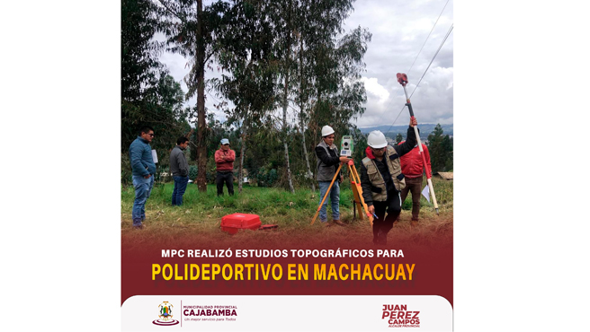 Se realizaron los estudios topográficos para la concretización del polideportivo en Machacuay