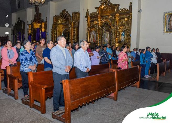 Encuentro entre la Virgen Dolorosa, San Juanito, el Ángel y Jesús Resucitado por Domingo de Resurrección.
