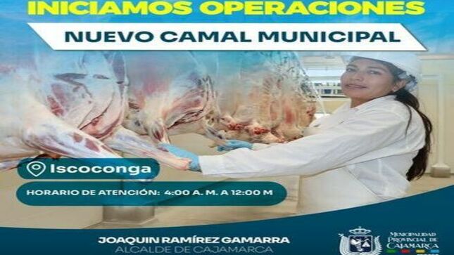 📌Ya puedes visitar el nuevo y moderno camal municipal. Esta infraestructura se encuentra ubicada al costado de la Plaza Pecuaria Iscoconga y atiende de 4:00 a. m. A 12:00 m. 