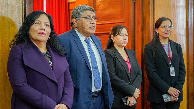 Presidenta de la Corte del Cusco recibe a delegación de la Corte del Santa para intercambiar experiencias en Buenas Prácticas