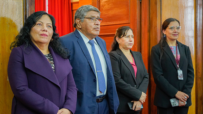 Presidenta de la Corte del Cusco recibe a delegación de la Corte del Santa para intercambiar experiencias en Buenas Prácticas 